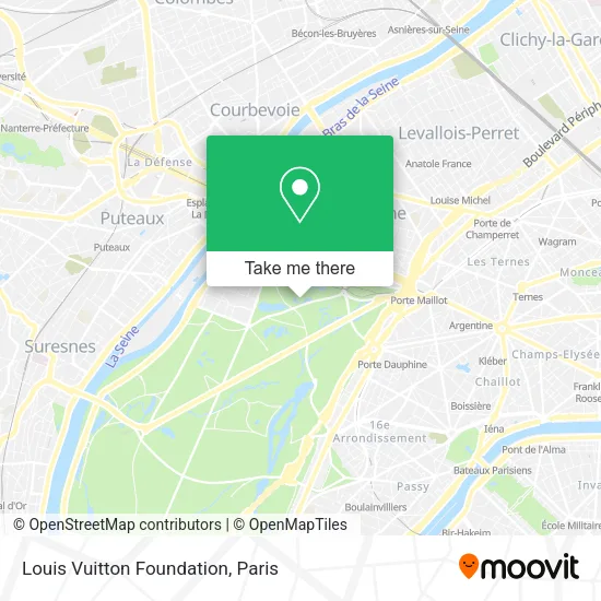 Louis Vuitton Foundation map