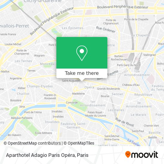 Aparthotel Adagio Paris Opéra map