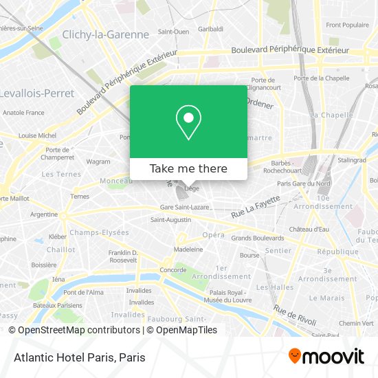 Mapa Atlantic Hotel Paris