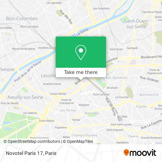 Mapa Novotel Paris 17