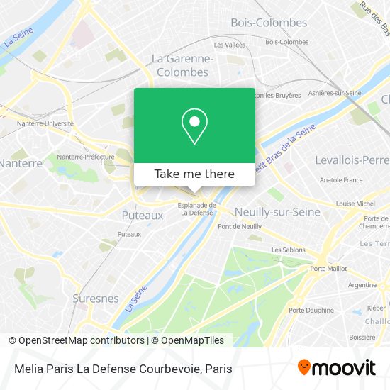 Mapa Melia Paris La Defense Courbevoie
