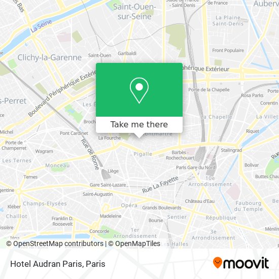 Hotel Audran Paris map