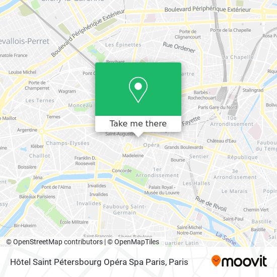 Hôtel Saint Pétersbourg Opéra Spa Paris map