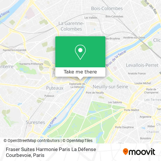 Fraser Suites Harmonie Paris La Défense Courbevoie map