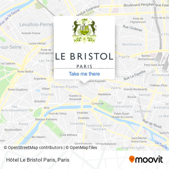 Mapa Hôtel Le Bristol Paris