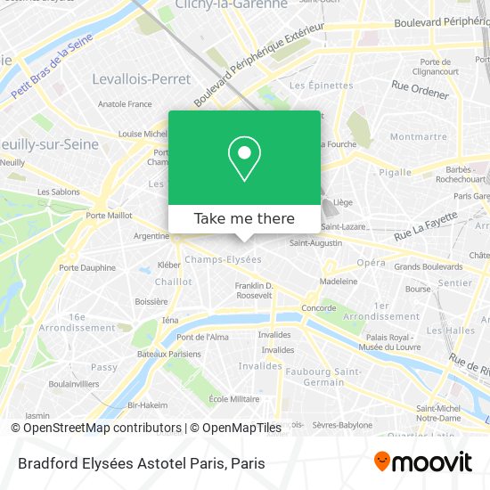 Bradford Elysées Astotel Paris map