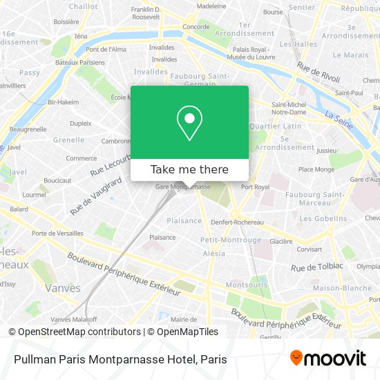 Mapa Pullman Paris Montparnasse Hotel