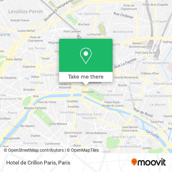 Mapa Hotel de Crillon Paris