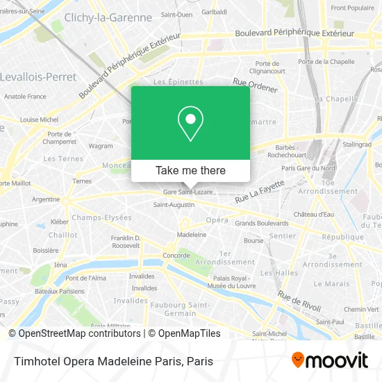 Timhotel Opera Madeleine Paris map