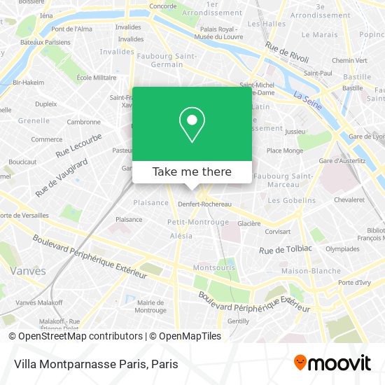 Villa Montparnasse Paris map