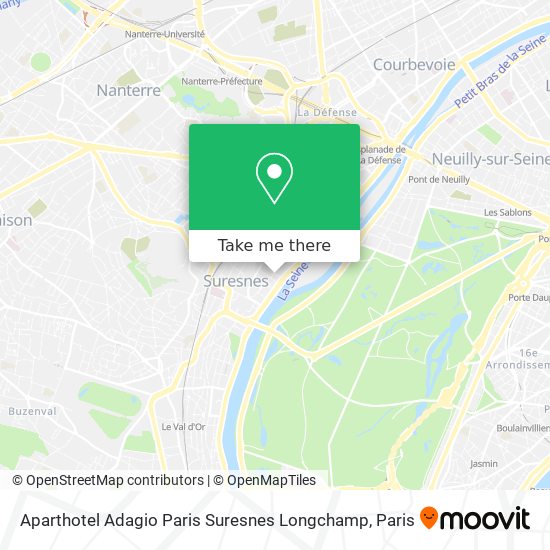 Mapa Aparthotel Adagio Paris Suresnes Longchamp