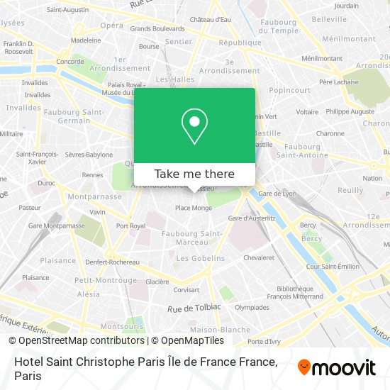 Mapa Hotel Saint Christophe Paris Île de France France