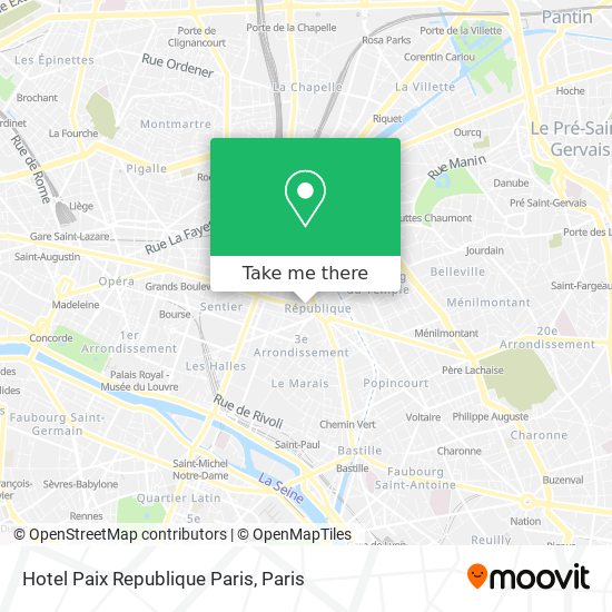 Hotel Paix Republique Paris map