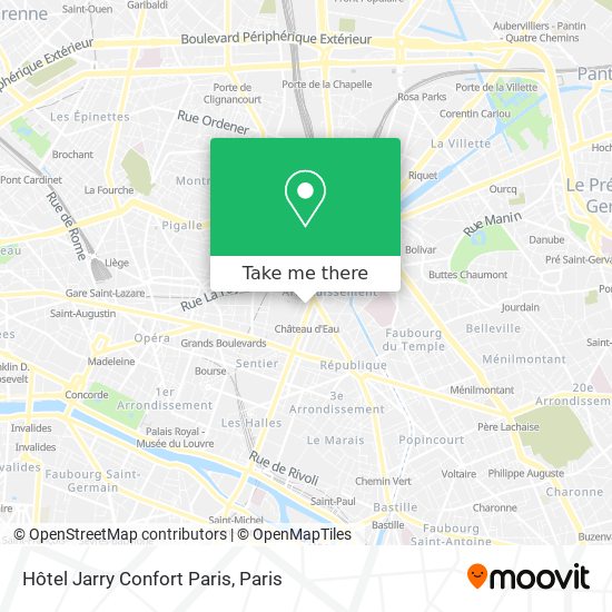 Hôtel Jarry Confort Paris map