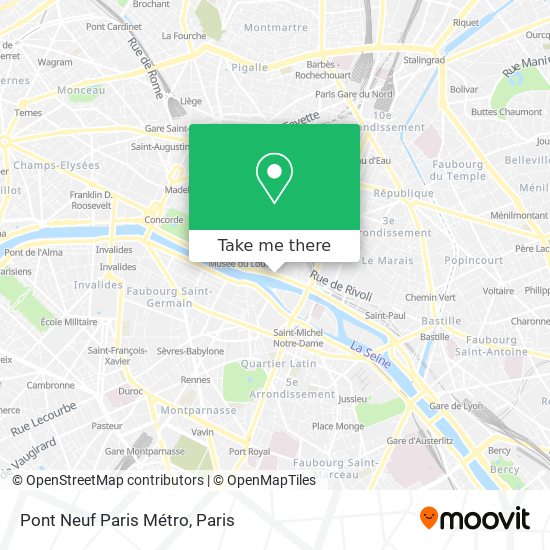 Mapa Pont Neuf Paris Métro