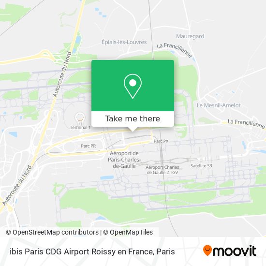 Mapa ibis Paris CDG Airport Roissy en France