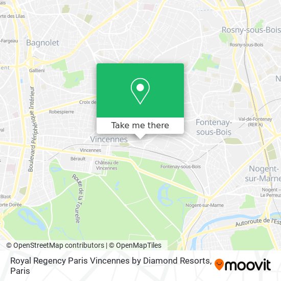 Mapa Royal Regency Paris Vincennes by Diamond Resorts