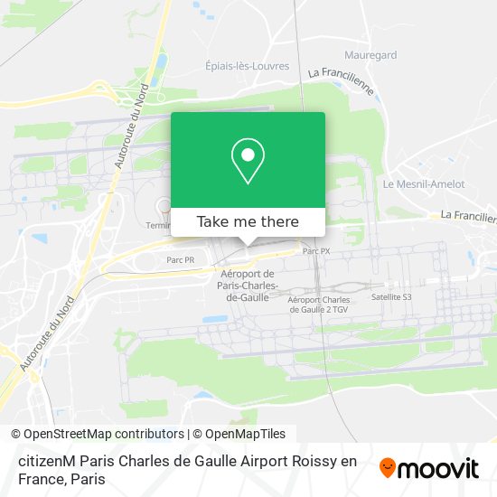 Mapa citizenM Paris Charles de Gaulle Airport Roissy en France