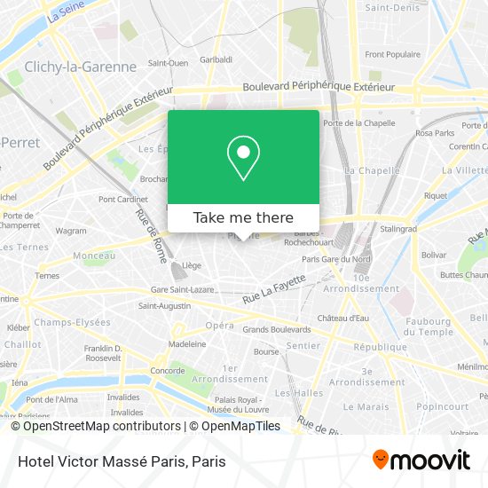 Mapa Hotel Victor Massé Paris