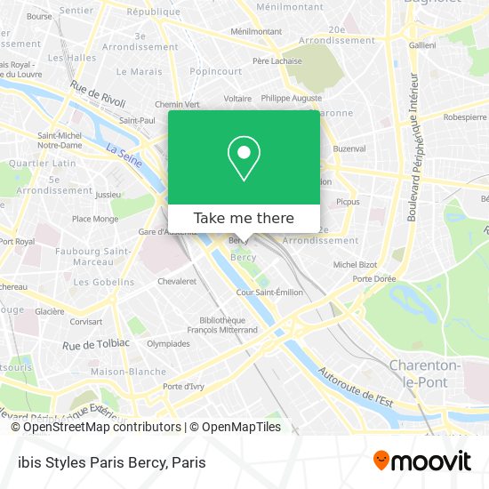Mapa ibis Styles Paris Bercy
