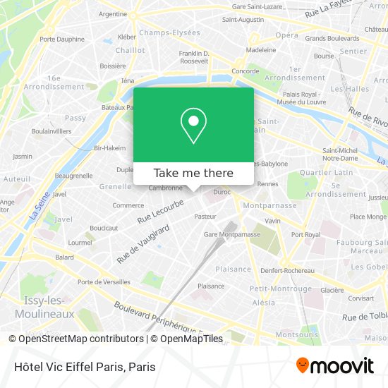 Hôtel Vic Eiffel Paris map