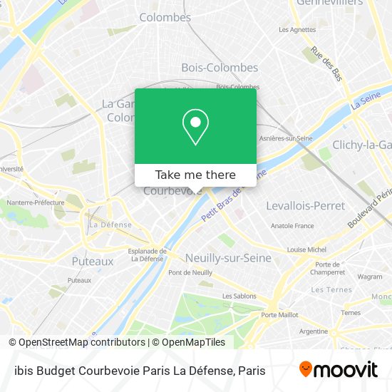 Mapa ibis Budget Courbevoie Paris La Défense