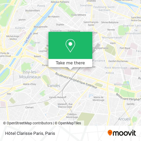 Mapa Hôtel Clarisse Paris