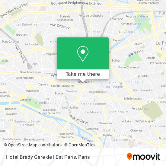 Hotel Brady Gare de l Est Paris map