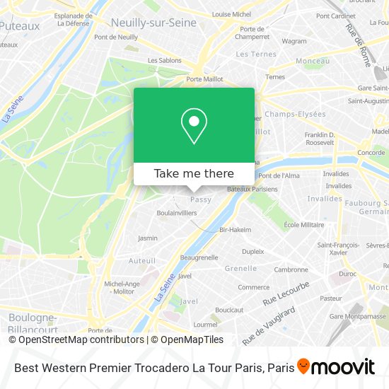 Mapa Best Western Premier Trocadero La Tour Paris