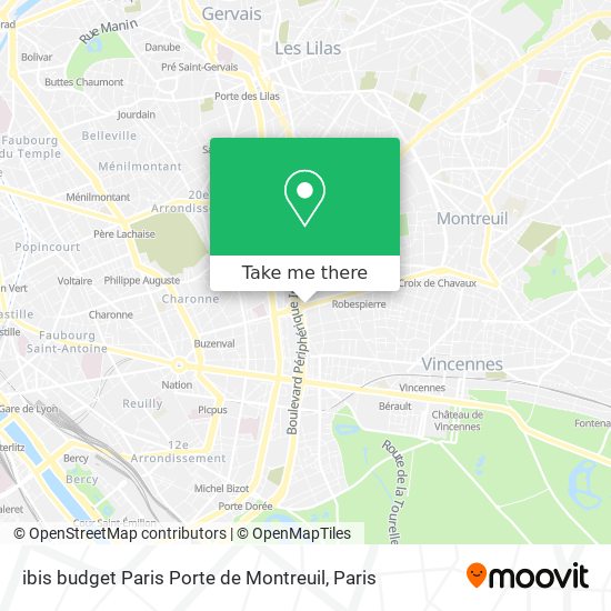 ibis budget Paris Porte de Montreuil map