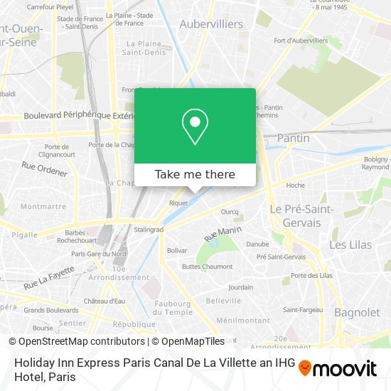 Mapa Holiday Inn Express Paris Canal De La Villette an IHG Hotel