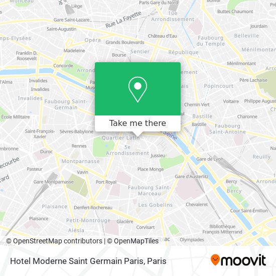 Hotel Moderne Saint Germain Paris map