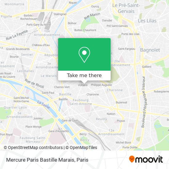 Mercure Paris Bastille Marais map