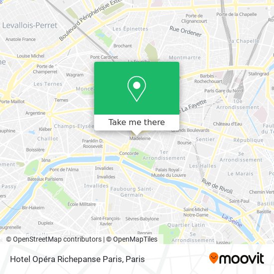 Mapa Hotel Opéra Richepanse Paris