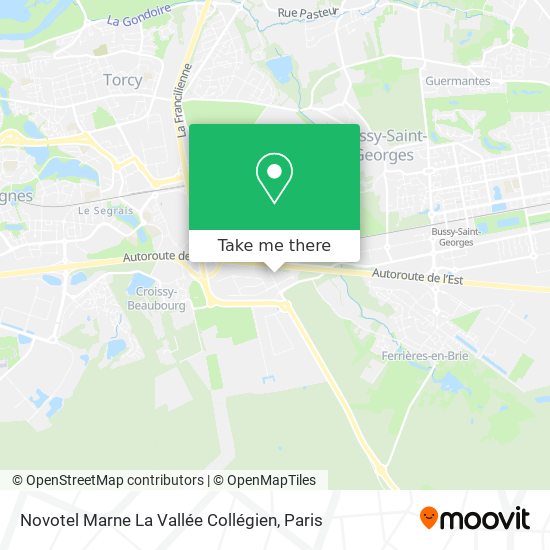 Mapa Novotel Marne La Vallée Collégien