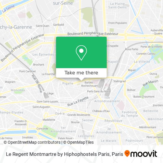 Mapa Le Regent Montmartre by Hiphophostels Paris