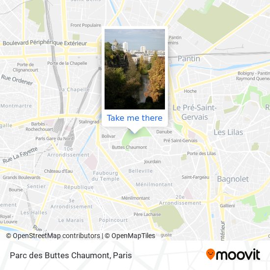 Parc des Buttes Chaumont map