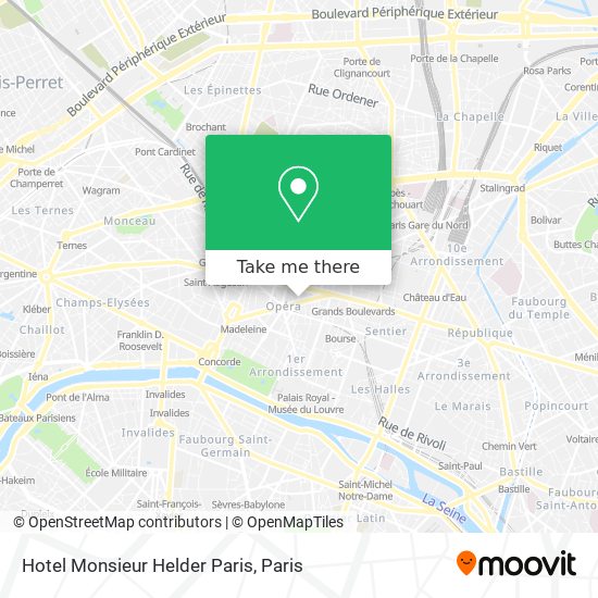 Mapa Hotel Monsieur Helder Paris