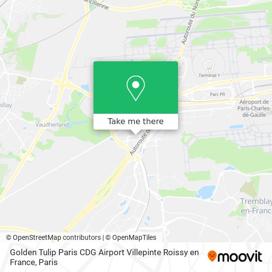 Mapa Golden Tulip Paris CDG Airport Villepinte Roissy en France