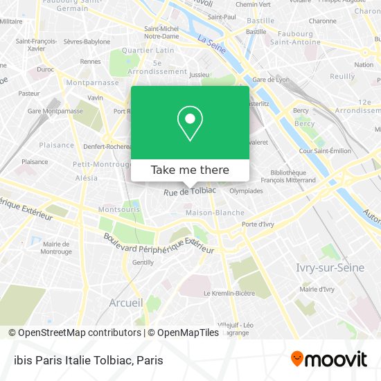 ibis Paris Italie Tolbiac map