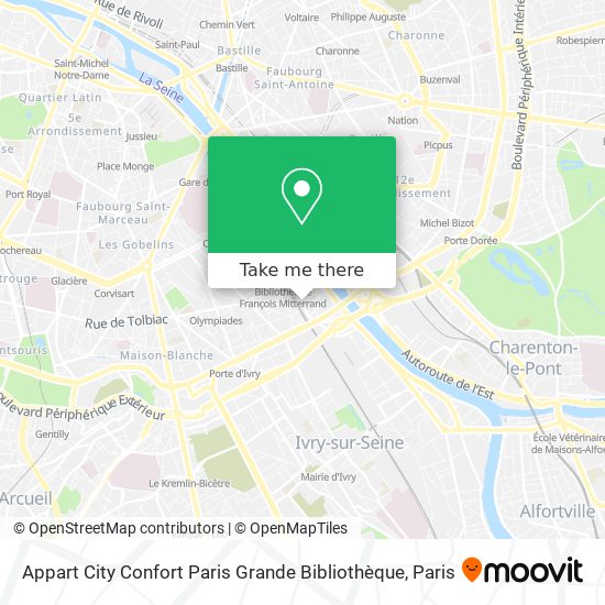 Appart City Confort Paris Grande Bibliothèque map