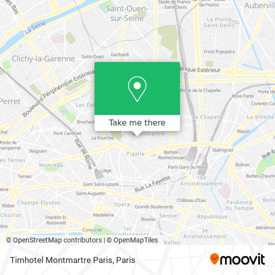 Timhotel Montmartre Paris map