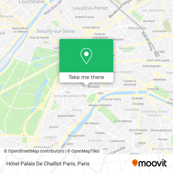 Mapa Hôtel Palais De Chaillot Paris