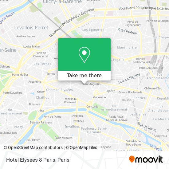 Hotel Elysees 8 Paris map