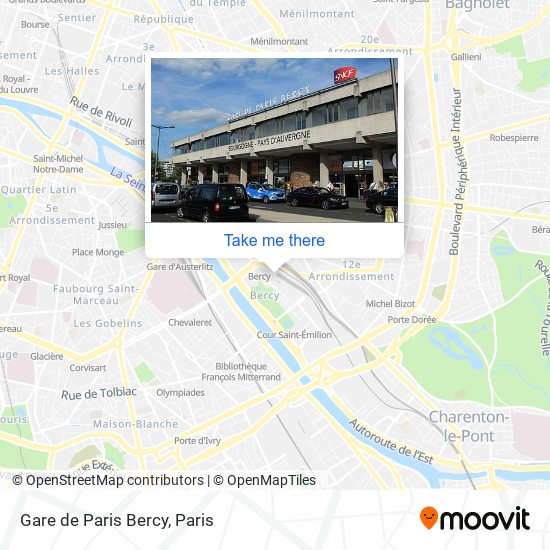 Gare de Paris Bercy map