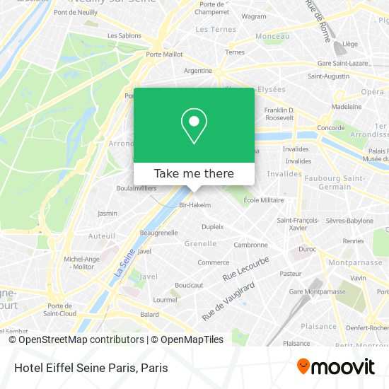 Mapa Hotel Eiffel Seine Paris