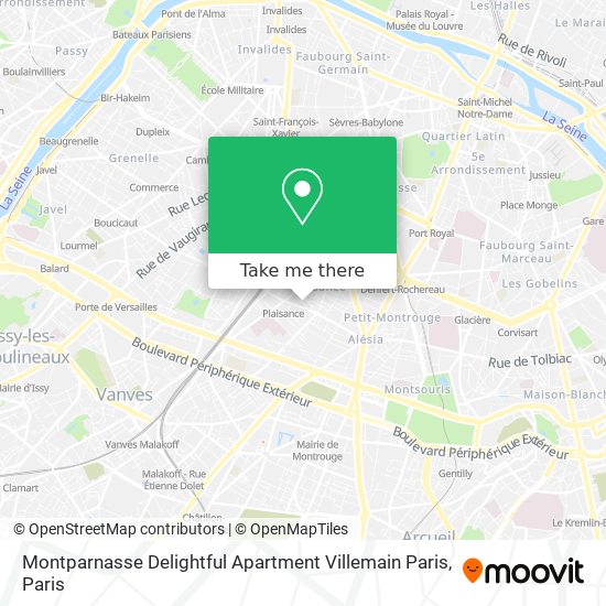 Montparnasse Delightful Apartment Villemain Paris map