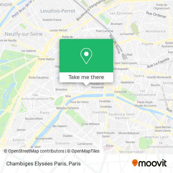 Chambiges Elysées Paris map