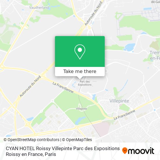 CYAN HOTEL Roissy Villepinte Parc des Expositions Roissy en France map