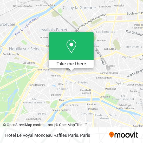 Mapa Hôtel Le Royal Monceau Raffles Paris